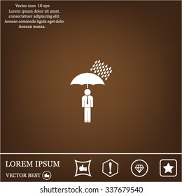 a man with an umbrella in the rain