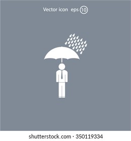 a man with an umbrella in the rain