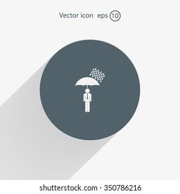 a man with an umbrella in the rain