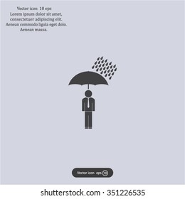 a man with an umbrella in the rain
