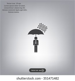 a man with an umbrella in the rain