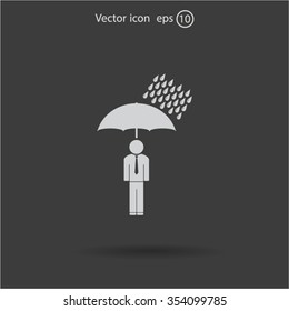 a man with an umbrella in the rain