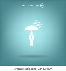 a man with an umbrella in the rain