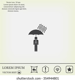 a man with an umbrella in the rain