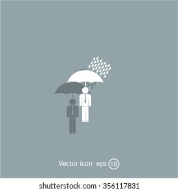 a man with an umbrella in the rain