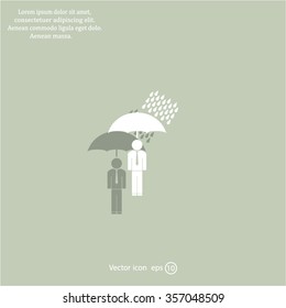 a man with an umbrella in the rain