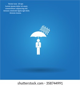 a man with an umbrella in the rain