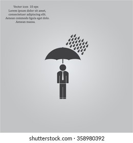 a man with an umbrella in the rain