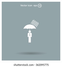 a man with an umbrella in the rain