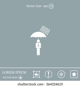 a man with an umbrella in the rain