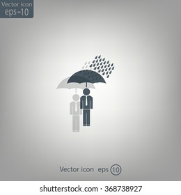 a man with an umbrella in the rain