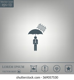 a man with an umbrella in the rain