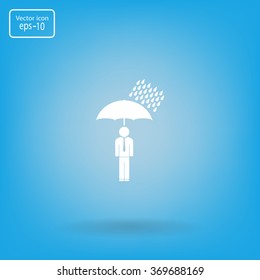 a man with an umbrella in the rain