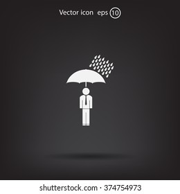 a man with an umbrella in the rain