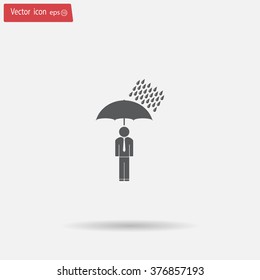 a man with an umbrella in the rain