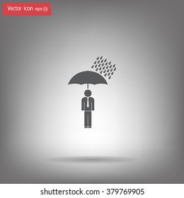 a man with an umbrella in the rain