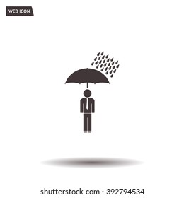 a man with an umbrella in the rain