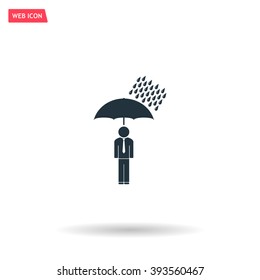 a man with an umbrella in the rain