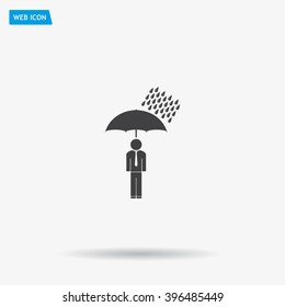 a man with an umbrella in the rain