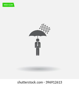 a man with an umbrella in the rain