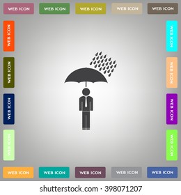 a man with an umbrella in the rain