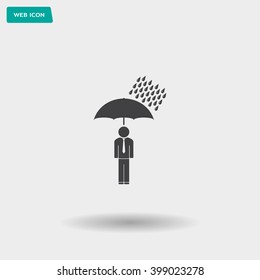 a man with an umbrella in the rain