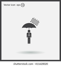 a man with an umbrella in the rain