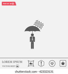 a man with an umbrella in the rain