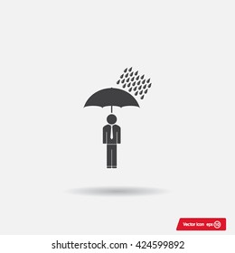 a man with an umbrella in the rain