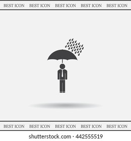 a man with an umbrella in the rain