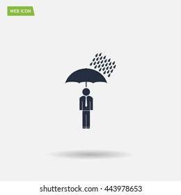 a man with an umbrella in the rain