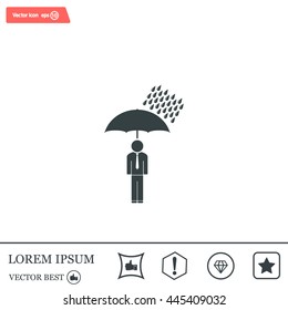 a man with an umbrella in the rain