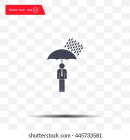 a man with an umbrella in the rain