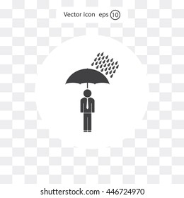 a man with an umbrella in the rain