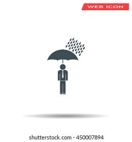 a man with an umbrella in the rain