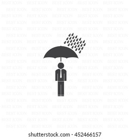 a man with an umbrella in the rain