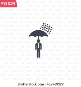 a man with an umbrella in the rain