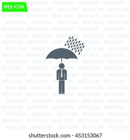 a man with an umbrella in the rain