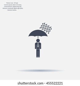 a man with an umbrella in the rain