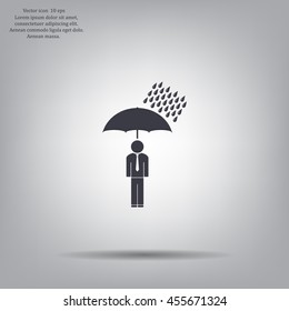 a man with an umbrella in the rain