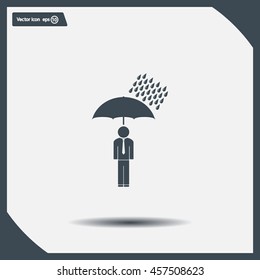 a man with an umbrella in the rain