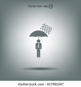 a man with an umbrella in the rain