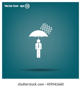 a man with an umbrella in the rain