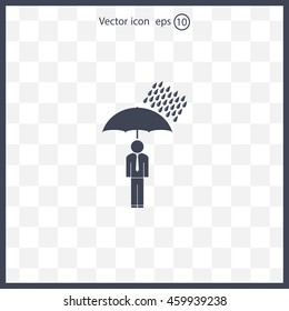 a man with an umbrella in the rain