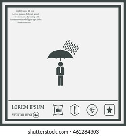 a man with an umbrella in the rain