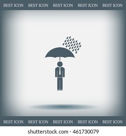 a man with an umbrella in the rain