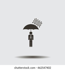 a man with an umbrella in the rain