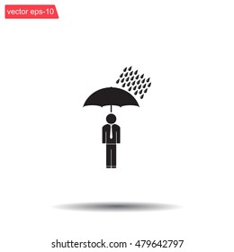 a man with an umbrella in the rain
