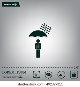 a man with an umbrella in the rain