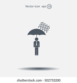 a man with an umbrella in the rain